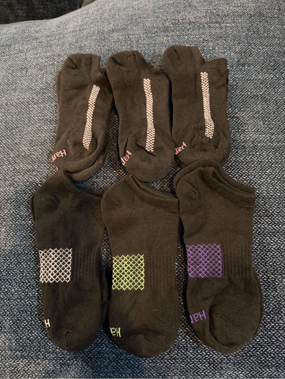 Hanes Women’s Black No-Show Athletic Socks - Pack of 6